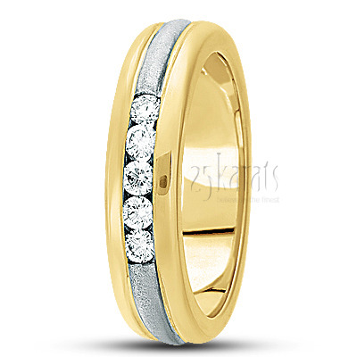 Fancy Diamond Wedding Band - view 4