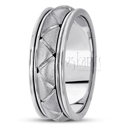 Modern Two-Color Handcrafted Wedding Ring  - view 2