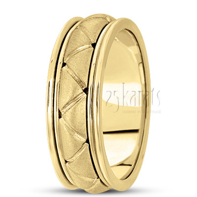 Modern Two-Color Handcrafted Wedding Ring  - view 3