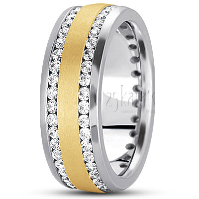 Channel-set Diamond Wedding Ring - view 3