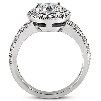 Pave Set Halo Diamond Engagement Ring (0.26 ct.tw.) - view 2