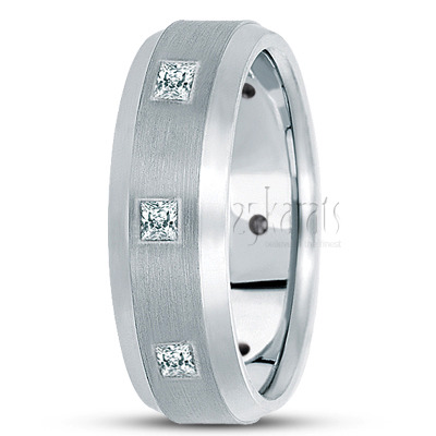 Beveled Edge Diamond Wedding Ring - view 2