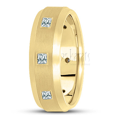 Beveled Edge Diamond Wedding Ring - view 3