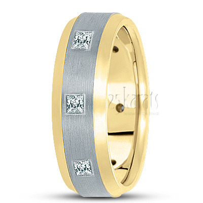 Beveled Edge Diamond Wedding Ring - view 4