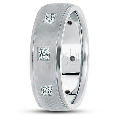 Step Edge Diamond Wedding Band