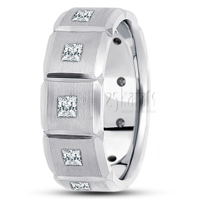 Rectangular Cut Diamond Wedding Band - view 2