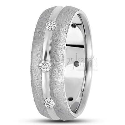 Concave Center Diamond Wedding Band - view 2