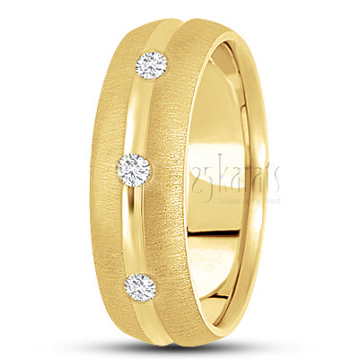 Concave Center Diamond Wedding Band - view 3