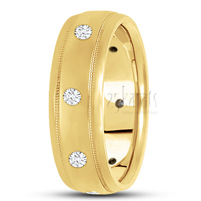 Modern Diamond Wedding Band - view 2