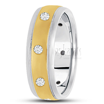 Modern Diamond Wedding Band - view 3