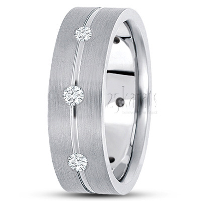 Flat Diamond Wedding Band - view 2