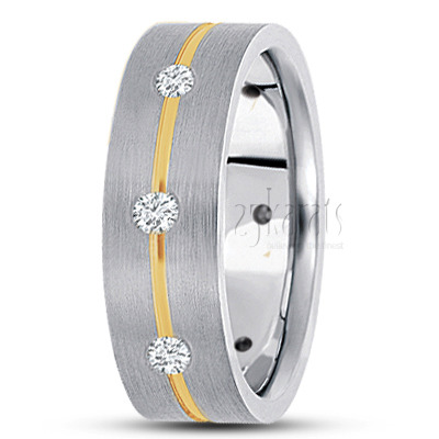 Flat Diamond Wedding Band - view 3