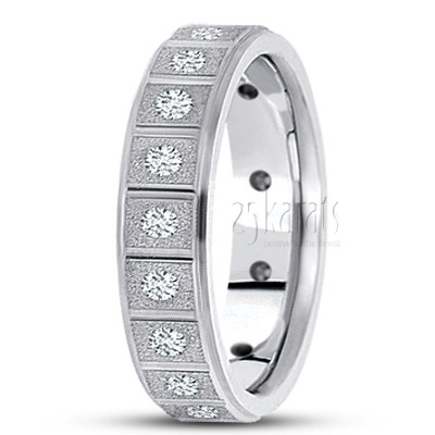 Rectangular Cut Diamond Wedding Ring - view 2