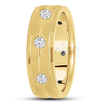 Angular Cut Edge Diamond Wedding Band - view 3