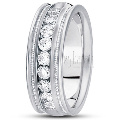 Channel Set Diamond Wedding Band 0.99 ct.tw