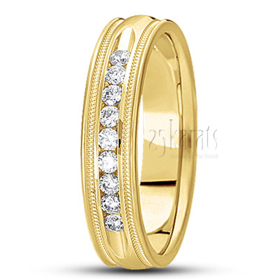 Channel Set Diamond Wedding Ring - view 3