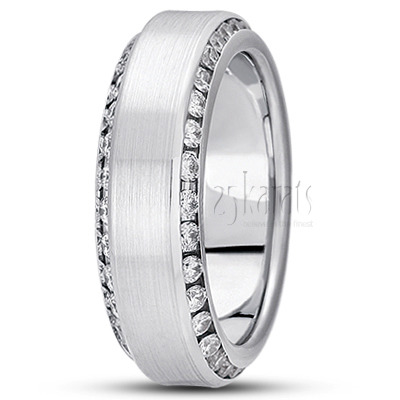 Beveled Diamond Wedding Ring - view 2