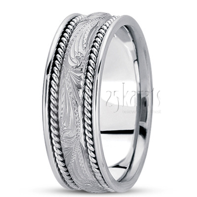 Exquisite Handmade Antique Wedding Band  - view 2