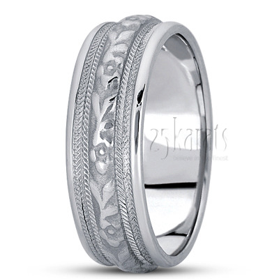 Classic Handmade Antique Wedding Band  - view 2