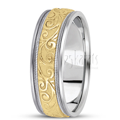 Elegant Antique Wedding Band  - view 2