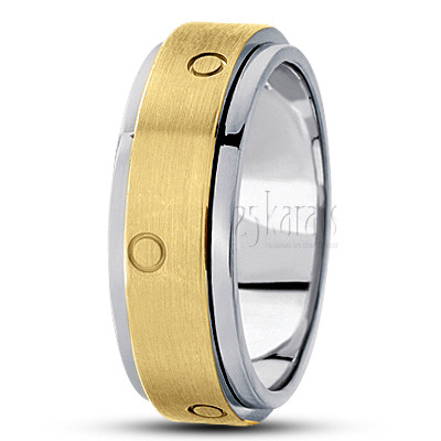 Spinning Center Diamond Cut Wedding Band  - view 3