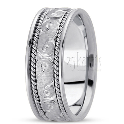 Contemporary Hand Braided Wedding Ring  - view 2