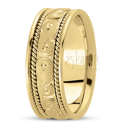 Contemporary Hand Braided Wedding Ring  - view 3