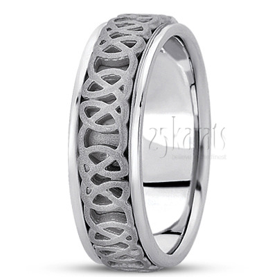 Sandblasted Celtic Handmade Wedding Band  - view 2