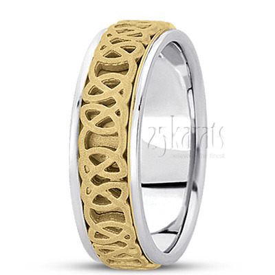 Sandblasted Celtic Handmade Wedding Band  - view 3