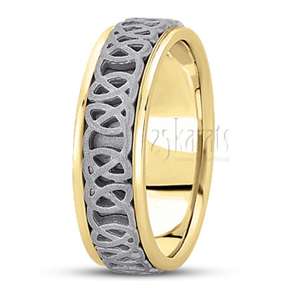 Sandblasted Celtic Handmade Wedding Band  - view 4