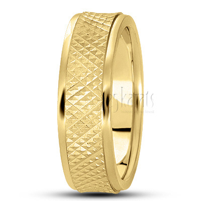 Grooved Diamond Cut Wedding Band - view 3