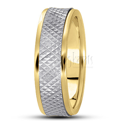 Grooved Diamond Cut Wedding Band - view 4