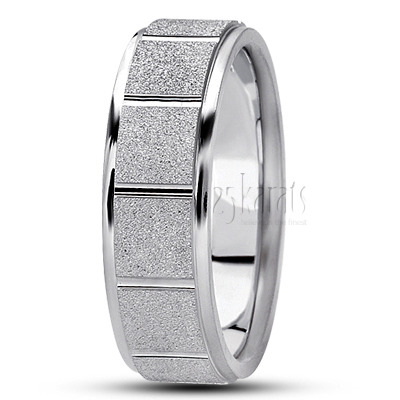 Squared Stone Finish Wedding Ring - view 2