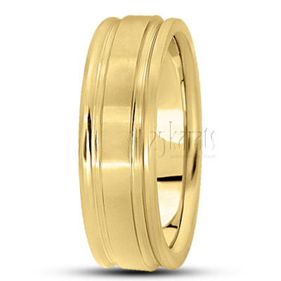 Exquisite Satin Diamond Carved Wedding Band  - view 3