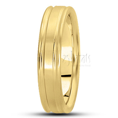 Exquisite Satin Diamond Carved Wedding Band  - view 10