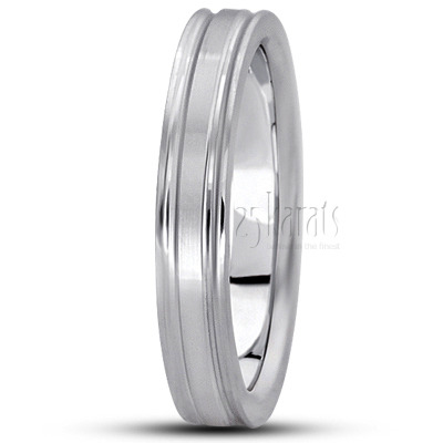 Exquisite Satin Diamond Carved Wedding Band  - view 13