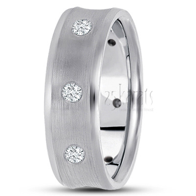 Concave Diamond Wedding Band - view 2