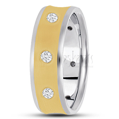 Concave Diamond Wedding Band - view 4