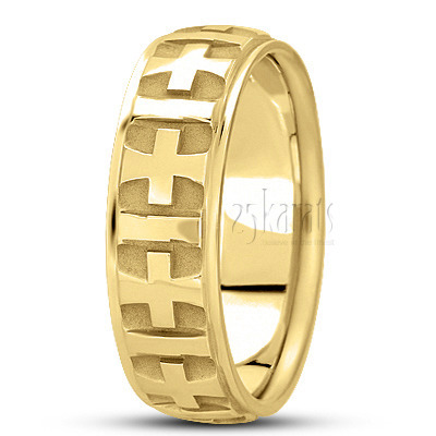 Fine Cross Religious Wedding Ring  - view 2 of 6