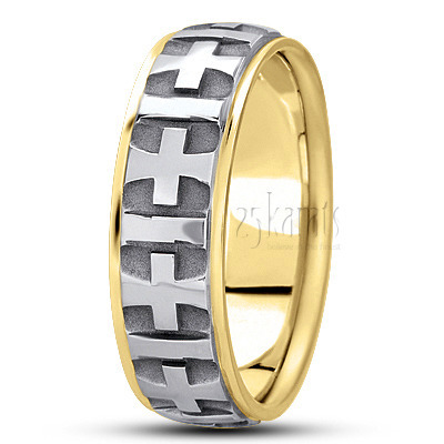 Fine Cross Religious Wedding Ring  - view 3 of 6