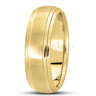 Double Step Edge Carved Design Wedding Band  - view 3