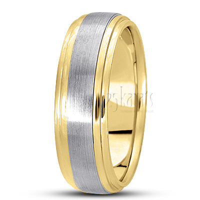 Double Step Edge Carved Design Wedding Band  - view 4 of 8