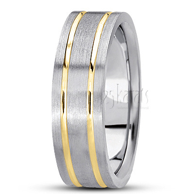 Solid Flat Body Carved Design Wedding Ring  - view 3