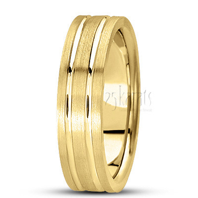 Solid Flat Body Carved Design Wedding Ring  - view 5 of 6