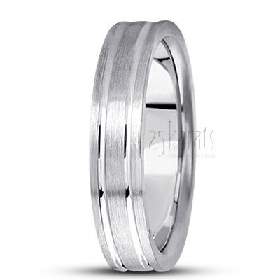 Solid Flat Body Carved Design Wedding Ring  - view 6