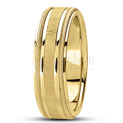 Bright Cut Milgrain Basic Design Wedding Band  - view 3