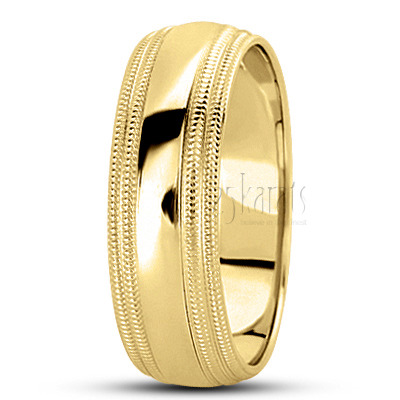 Double Milgrain Basic Design Wedding Band  - view 3