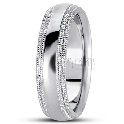 Double Milgrain Basic Design Wedding Band  - view 4