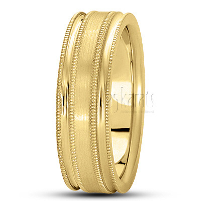 Stylish Four-Milgrain Basic Design Wedding Ring  - view 3