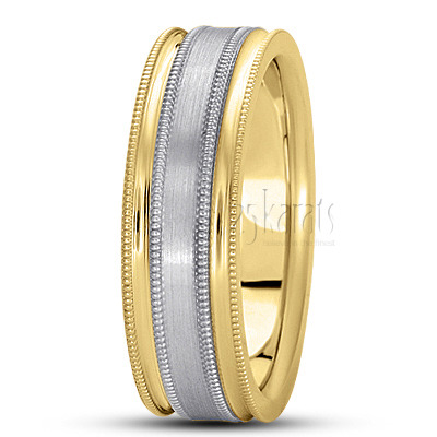 Stylish Four-Milgrain Basic Design Wedding Ring  - view 4